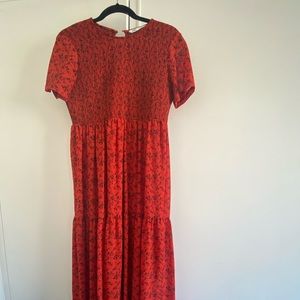Zara Red Floral Maxi Dress